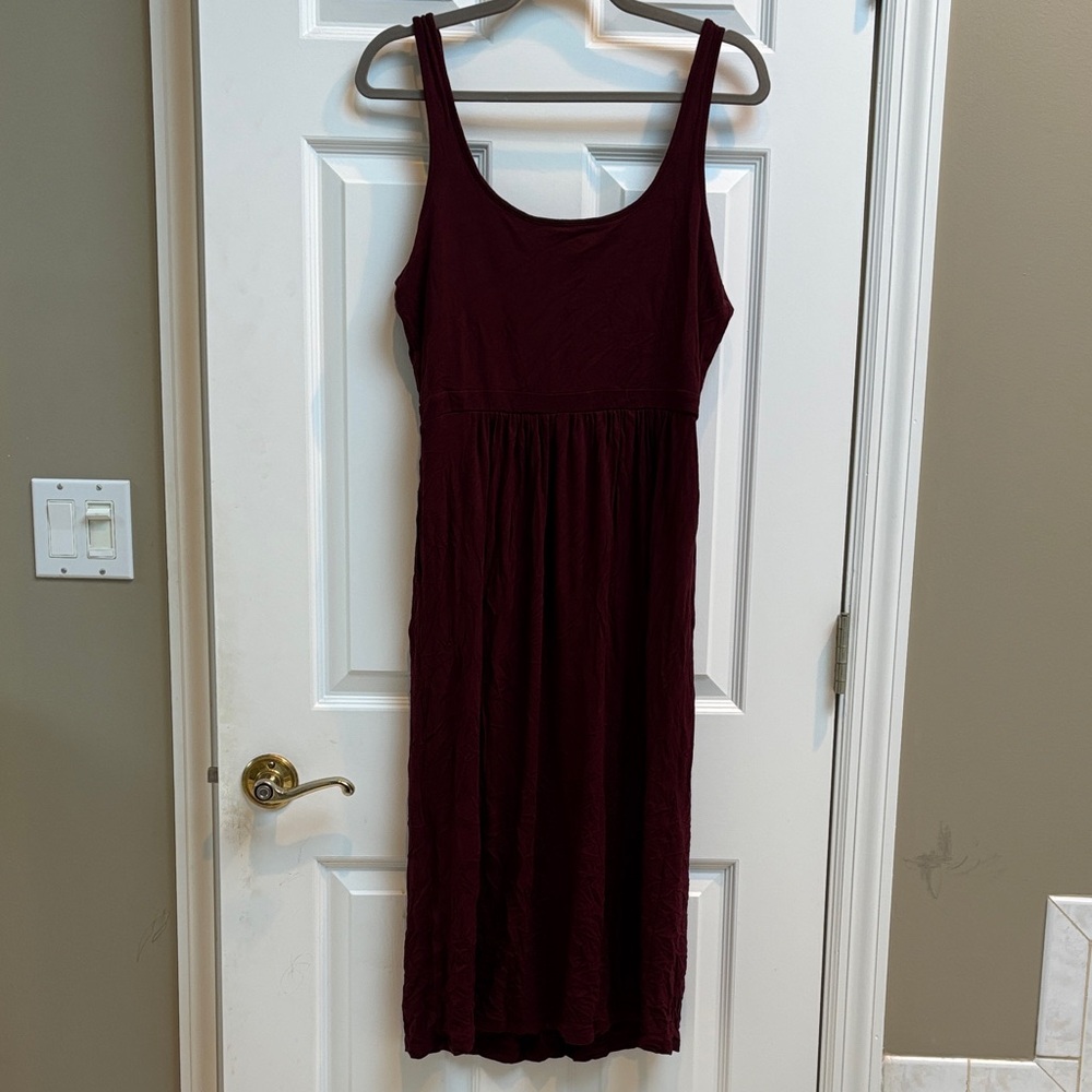 Daily Ritual Deep Burgundy Midi Dress